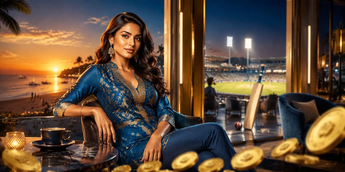 Cricket fans betting on IPL matches from a scenic Goa beach location